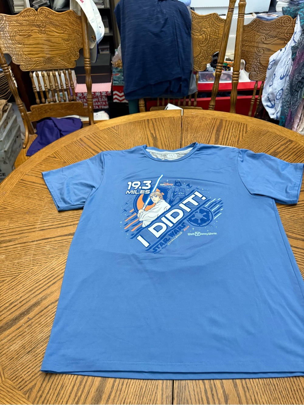 Star Wars Blue 'I Did It!' marathon Men's Short Sleeve Graphic Tee